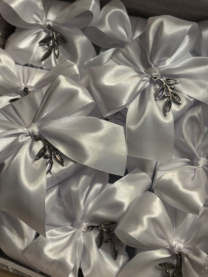Wedding Bonbonieres- Silver Olive Leaf Motif