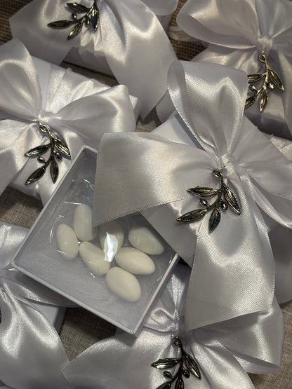 Wedding Bonbonieres- Silver Olive Leaf Motif