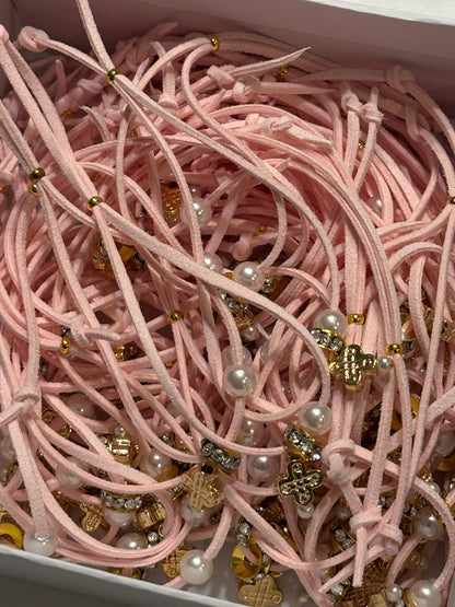 50 Witness Bracelets with box- Pink Pearl