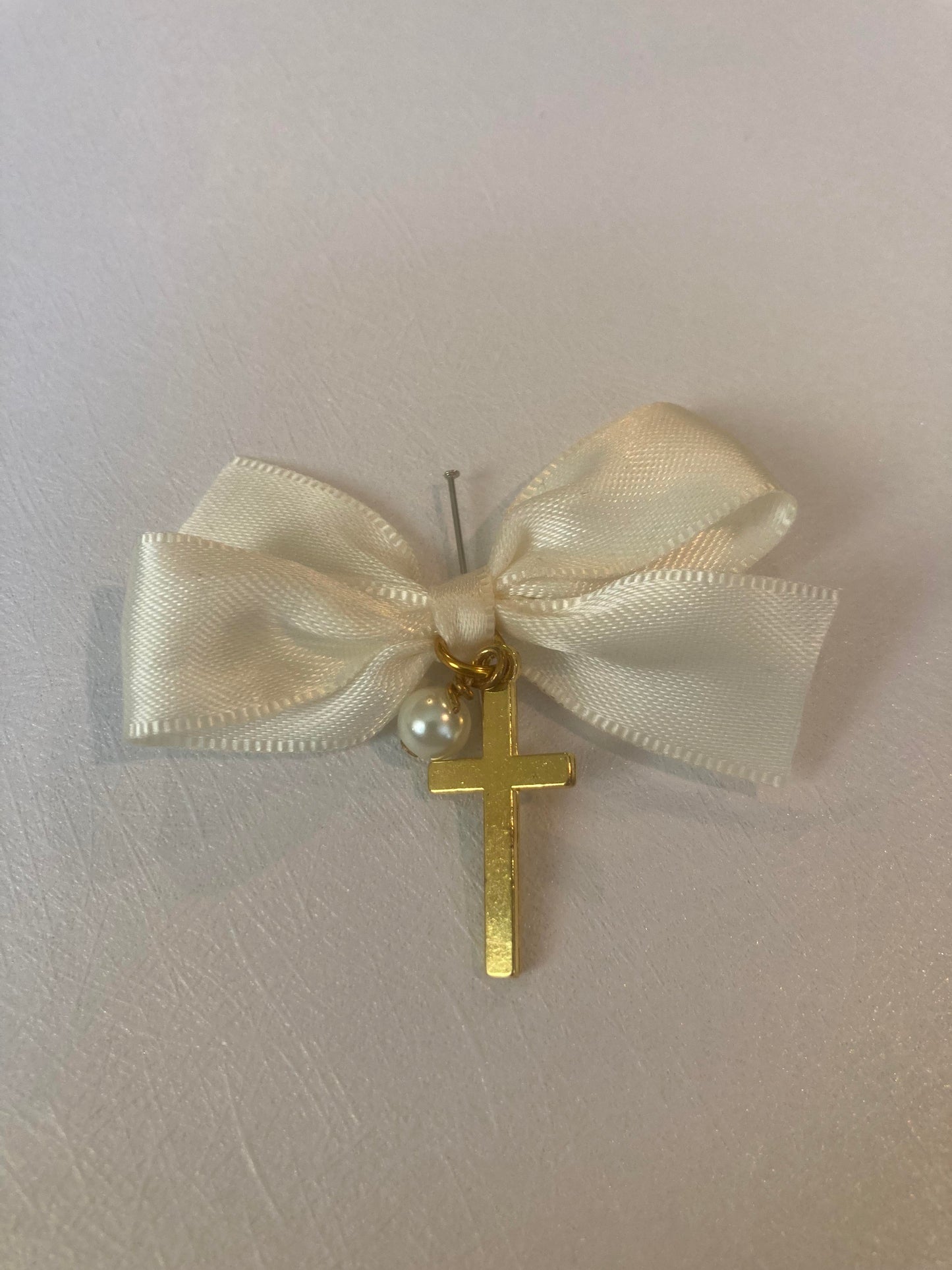 Baptismal Witness Pins with Cross and Pearl Design (Box Included)