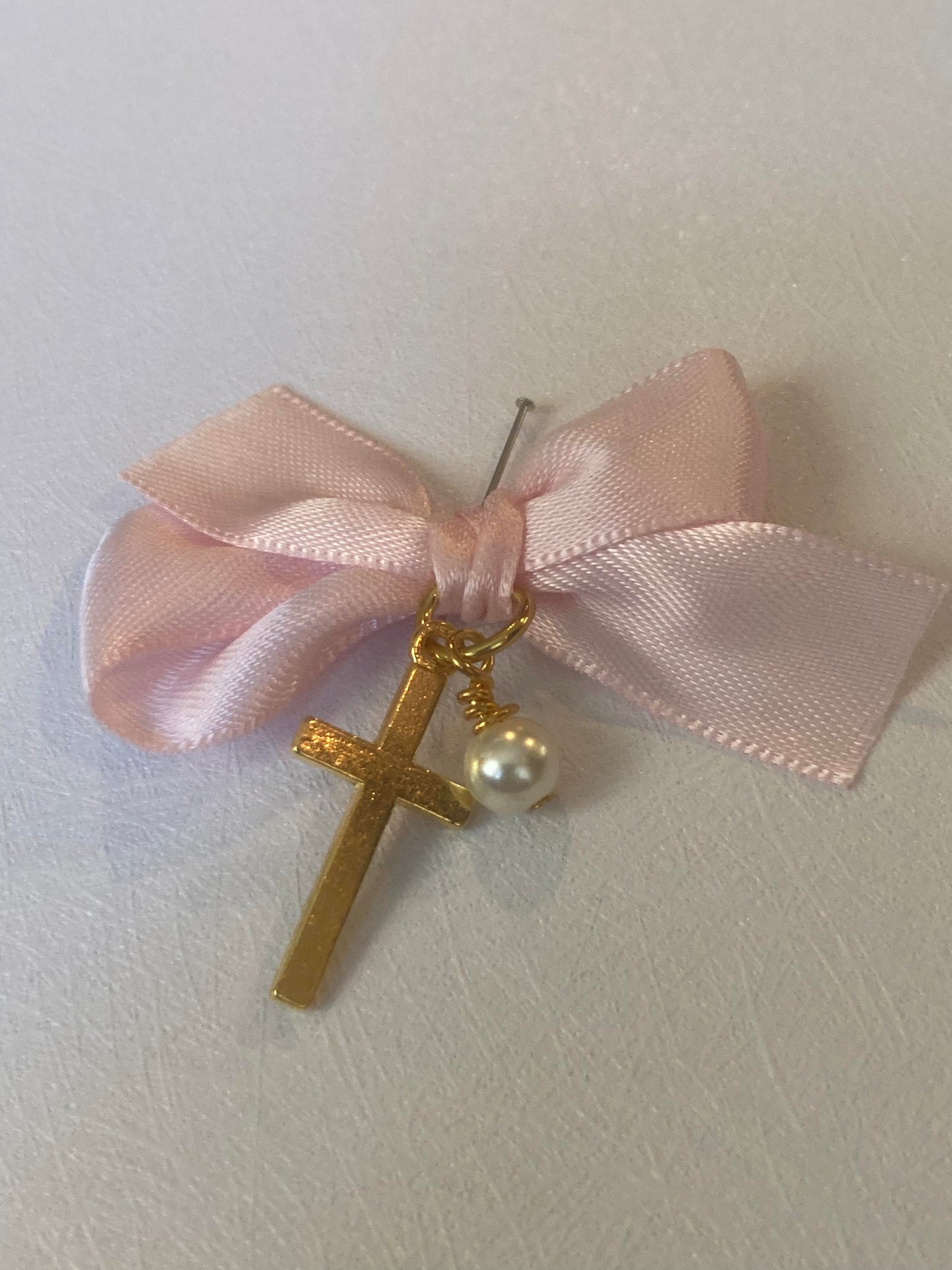 Baptismal Witness Pins with Cross and Pearl Design (Box Included)